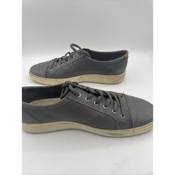 Men's ECCO Soft 7 Danish Design Gray Leather Sneakers US Size 12.5 - EU 47 - Picture 5 of 11